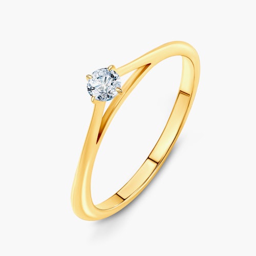 Pierścionek zaręczynowy The Light: złoty, diament